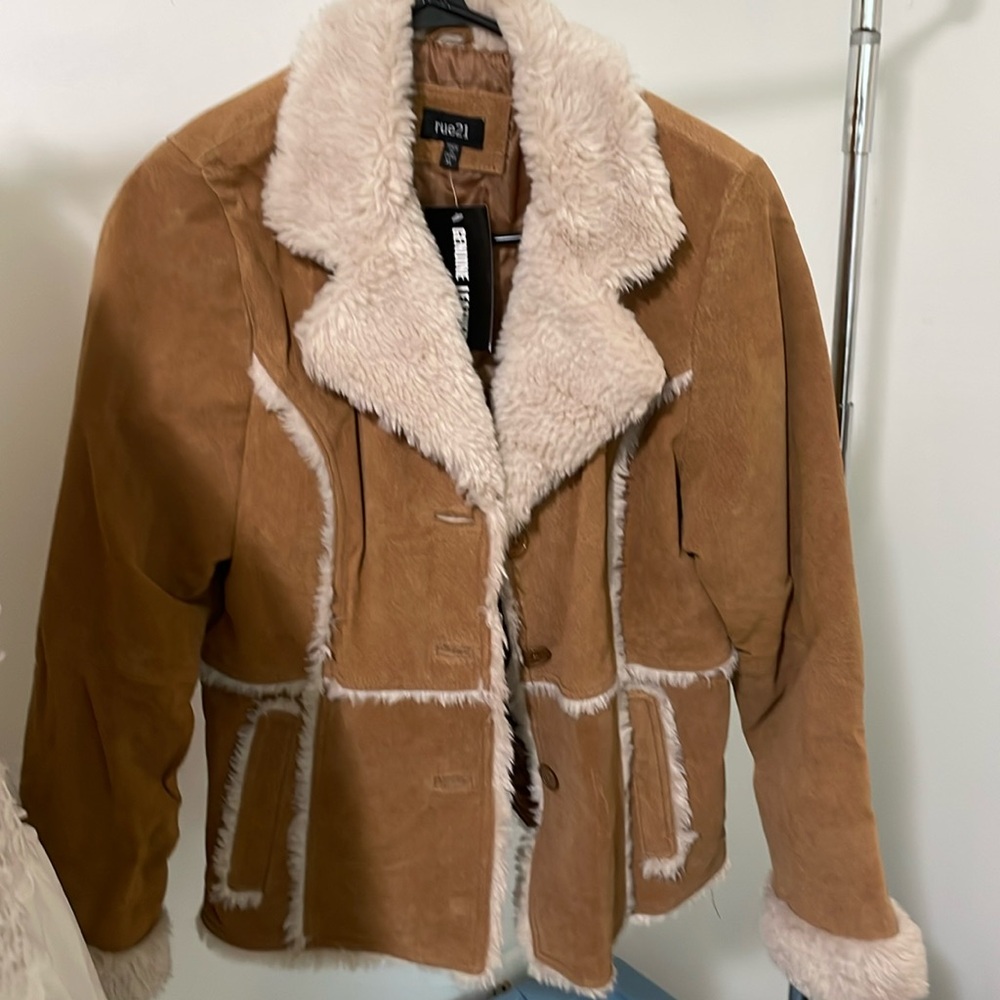 Genuine leather coat XL with tags